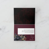 Remerciements Mariage floral gothique foncé plié Carte de remerc (Intérieur)