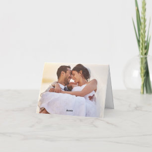 Remerciements Mariage photo Calligraphie simple Carte de remerci