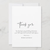 Remerciements Mariage photo moderne Merci (Dos)