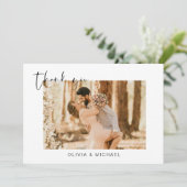 Remerciements Mariage photo simple moderne Carte de remerciement (Debout devant)