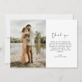Remerciements Mariage photo simple moderne Carte de remerciement (Dos)