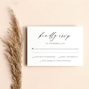Remerciements Mariage RSVP Script moderne minimal carte de boîti