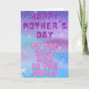 Remerciements Meilleure maman au monde Carte de la fête des mère