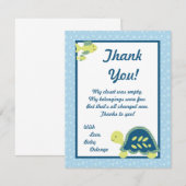 Remerciements mer PLATE d'océan de récif de tortue du carte de (Devant / Derrière)