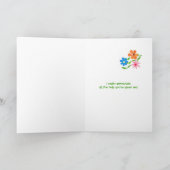 Remerciements Merci, carte de professeur - flower power (Intérieur)