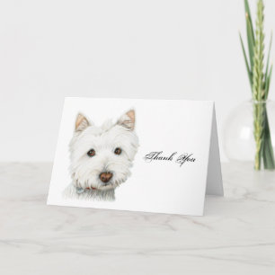 Remerciements Merci, carte de voeux mignonne de chien de Westie