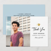 Remerciements MERCI| Carte simple de fin d'études secondaires (Devant / Derrière)