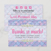 Remerciements Mermaid Queue Scale & Pearl Boutique Carte de reme (Devant / Derrière)