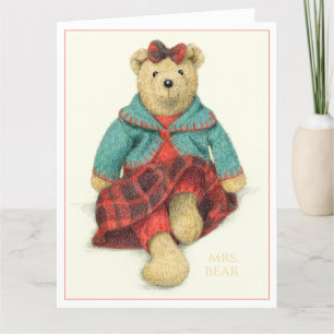 Remerciements MME. OURS Grande carte de Noël