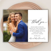 Remerciements Modern Chic Script 2 Mariage photo Carte de remerc