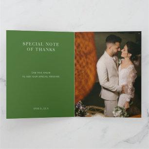 Remerciements Modern Green Mariage Ajouter un Carte de remerciem