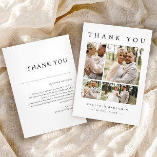 Remerciements Modern Photo Collage Mariage Carte de remerciement