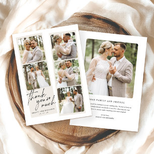 Remerciements Modern Photo Collage Mariage Carte de remerciement