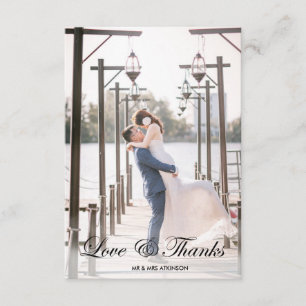 Remerciements Moderne Calligraphic 2 Mariage photo Carte de reme