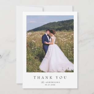 Remerciements Moderne Elegant Mariage simple Carte de remercieme