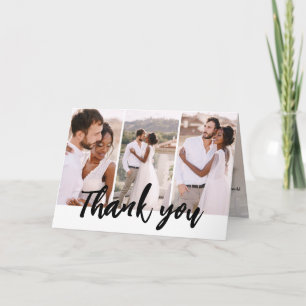 Remerciements Moderne Multi Photo Simple Mariage Carte de remerc