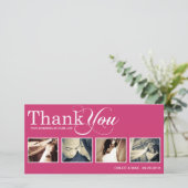 REMERCIEMENTS MODERNES ROSE | CARTE DE REMERCIEMEN (Debout devant)