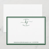 Remerciements Monogramme Forêt Vert Du Bureau De La Carte Note (Devant / Derrière)