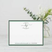 Remerciements Monogramme Forêt Vert Du Bureau De La Carte Note (Debout devant)
