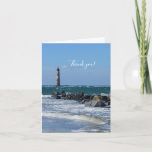 Remerciements Morris Lighthouse Folly Beach Carte de remerciemen