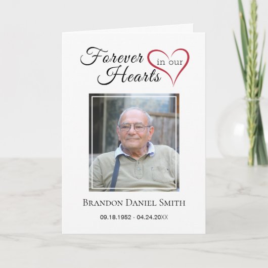 Remerciements Nécrologie funéraire de service avec Carte de reme (Devant)