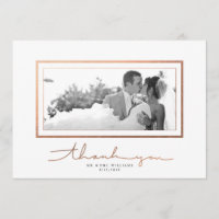 Nettoyer blanc cuivre Script Élégant Carte de reme