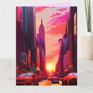 REMERCIEMENTS NEW YORK CITY ART ANNIVERSAIRE GRANDE CARTE DE REC