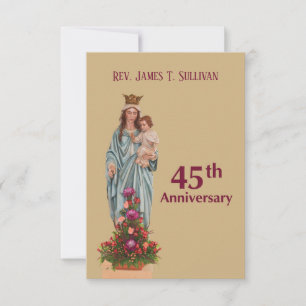 Remerciements Nom de la carte de prière 45e anniversaire de l'or