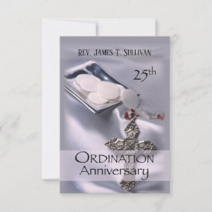 Remerciements Nom de la carte de prière Ordination du 25e annive