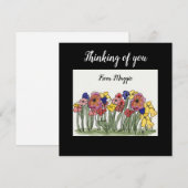 Remerciements Note Carte de pensée de vous Jardin Fleur (Devant / Derrière)