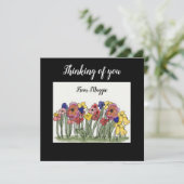 Remerciements Note Carte de pensée de vous Jardin Fleur (Debout devant)