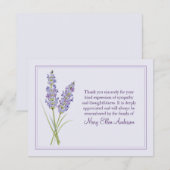 Remerciements Note plate funèbre de perte de carte de note de (Devant / Derrière)