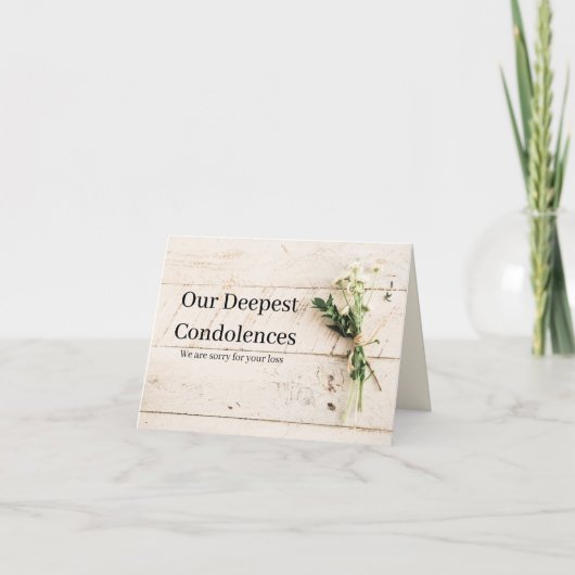 Remerciements Notre carte de condoléances la plus profonde (Devant)