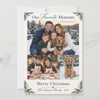 Remerciements Notre carte de Noël à trois photos de moments préf