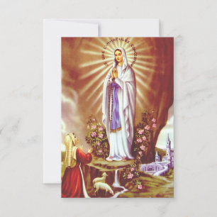 Remerciements Notre-Dame de Lourdes Grotte de Grâce Carte Sainte