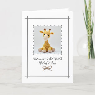 Remerciements Nouveau Baby Crochet Giraffe Carte de voeux person