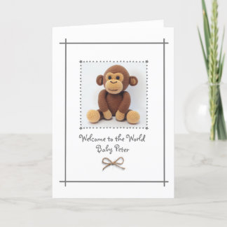 Remerciements Nouvelle carte de voeux de singe Crochet bébé pers
