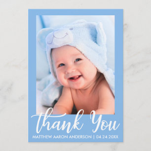 Remerciements Nouvelles rayures de carte de bleus layette de