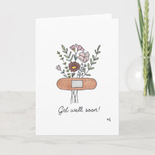 Remerciements Obtenez des fleurs et une carte de bandaid