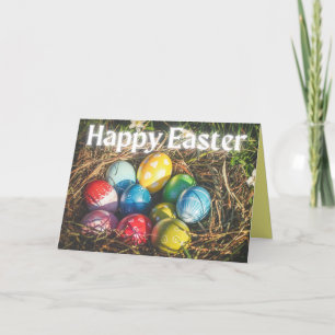 Remerciements Oeufs colorés Bonne carte de Pâques