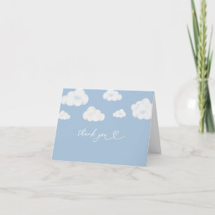 Remerciements Oh Baby Blue Cloud Baby shower Carte de remercieme