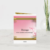 Remerciements Or de rose blanc de rose d'élite de carte de (Dos)