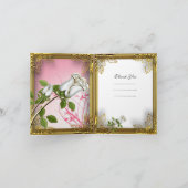 Remerciements Or de rose blanc de rose d'élite de carte de (Intérieur)