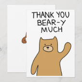 Remerciements "Ours-y" de "Merci beaucoup" de carte (Devant / Derrière)