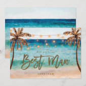 Remerciements palmiers de plage meilleure carte de proposition h (Devant / Derrière)
