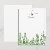 Remerciements Papier verdoyant | Carte de note De la part de (Devant / Derrière)