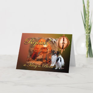 Remerciements Papillon chien nativité Noël carte de voeux