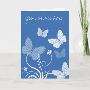 Remerciements Papillons bleu foncé Carte de voeux