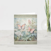 Papillons Dans Le Jardin Carte De Note De Style Vi