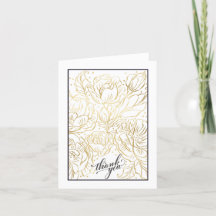 Peachy Knock Out Gold Tall plié Carte de remerciem